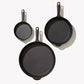 Field Company Three Piece Cast Iron Skillet Cookware Set (No.4, No. 8 & No.12)