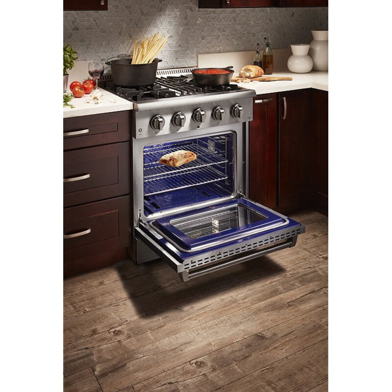 Thor Kitchen 30 in. Natural Gas Burner/Electric Oven Range in Stainless Steel, HRD3088U | Premium Home Source