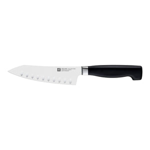 ZWILLING 5.5" Hollow Edge Rocking Santoku Knife, Four Star Series