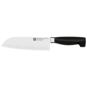 ZWILLING 7" Hollow Edge Santoku Knife, Four Star Series
