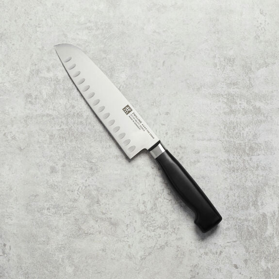 ZWILLING 7" Hollow Edge Santoku Knife, Four Star Series