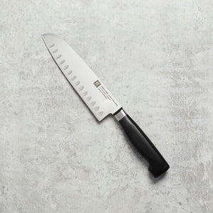 ZWILLING 7" Hollow Edge Santoku Knife, Four Star Series