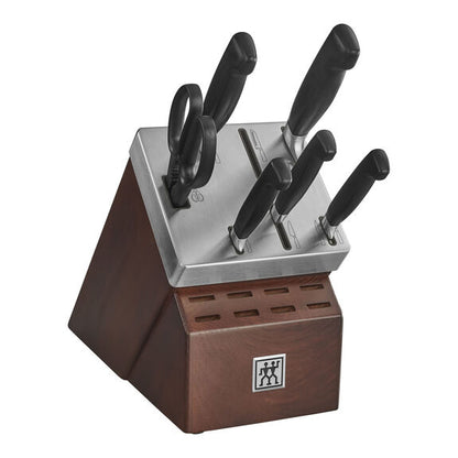 ZWILLING Self-Sharpening 7pc Knife Block Set, Four Star Series
