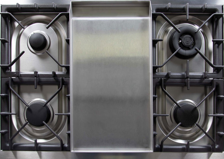 ILVE 40 in. Majestic II Series Natural Gas Burner and Double Electric Oven in Stainless Steel with Brass Trim, UMD10FDNS3SSGNG