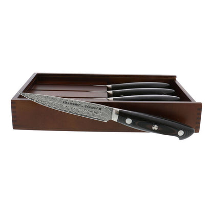 ZWILLING 4pc Steak Knife Set, Kramer - EUROLINE Stainless Damascus Collection Series