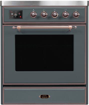 ILVE Majestic II 30" Induction Range in Blue Grey with Bronze Trim, UMI30NE3BGB