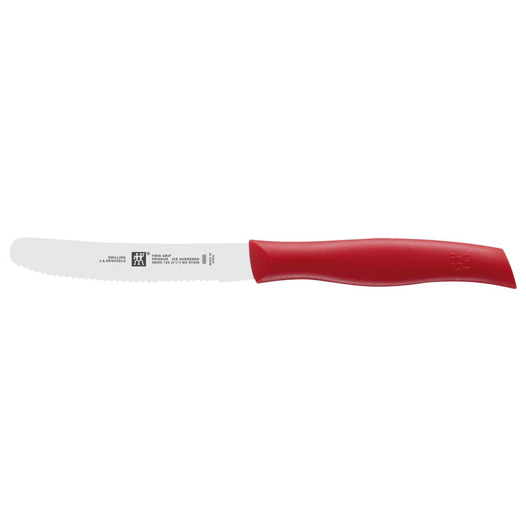 ZWILLING 4.5" Serrated Utility Knife Red, TWIN Grip Series