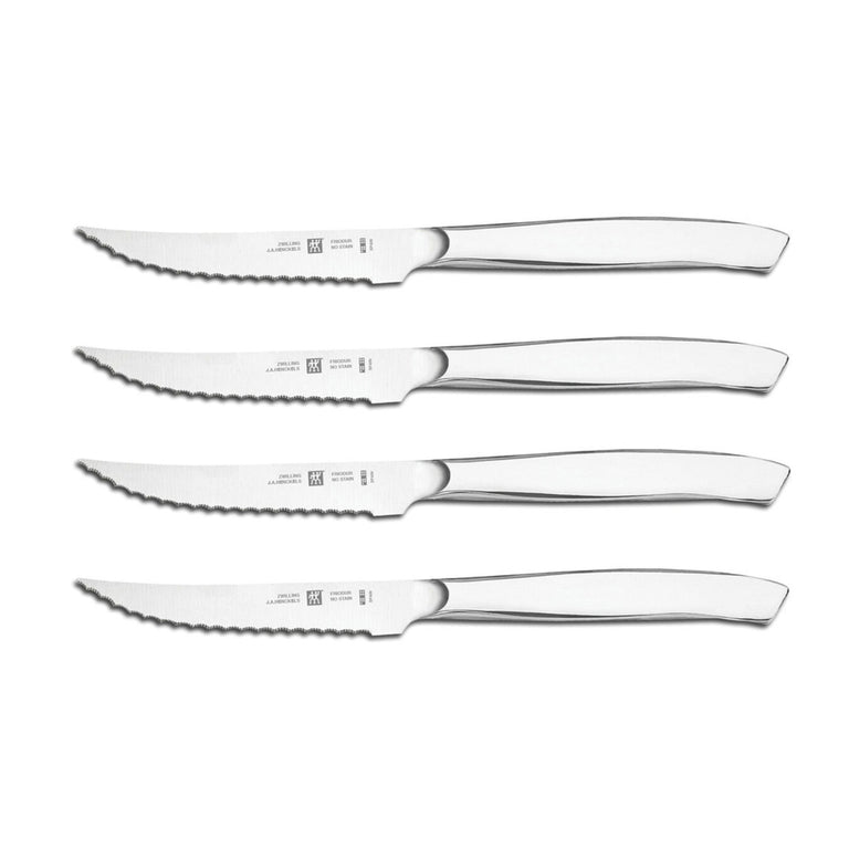 ZWILLING 4pc Stainless Steel Serrated Mignon Steak Knife Set