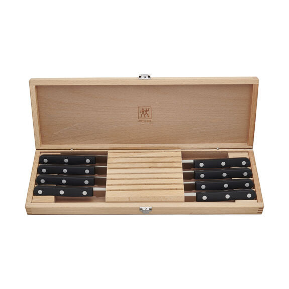 ZWILLING TWIN Gourmet 8pc Steak Knife Set with Wood Presentation Case