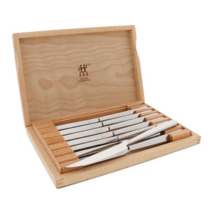 ZWILLING 8pc Stainless Steel Steak Knife Set with Wood Presentation Case