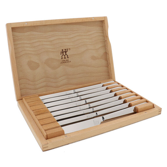 ZWILLING 8pc Stainless Steel Steak Knife Set with Wood Presentation Case