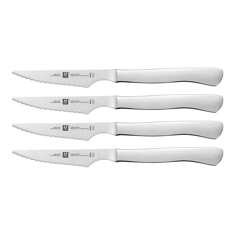 ZWILLING 4pc Stainless Steel Serrated Steak Knife Set
