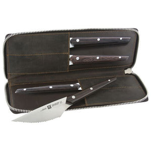 ZWILLING 4pc Gentlemen's Steak Knife Set with Leather Travel Case