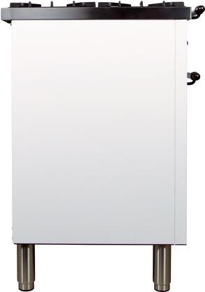 ILVE 48 in. Nostalgie Series Propane Gas Burner and Electric Oven Range in White with Bronze Trim, UPN120FDMPBYLP