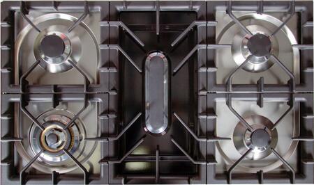 ILVE Professional Plus 36" Natural Gas Burner, Electric Oven Range in Glossy Black with Chrome Trim, UPW90FDMPNNG