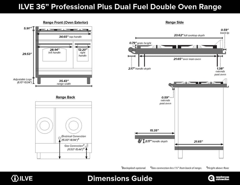 ILVE 36 in. Professional Plus Series Single Oven Propane Gas Burner and Electric Oven Range in Matte Graphite with Chrome Trim, UPW90FDMPMLP