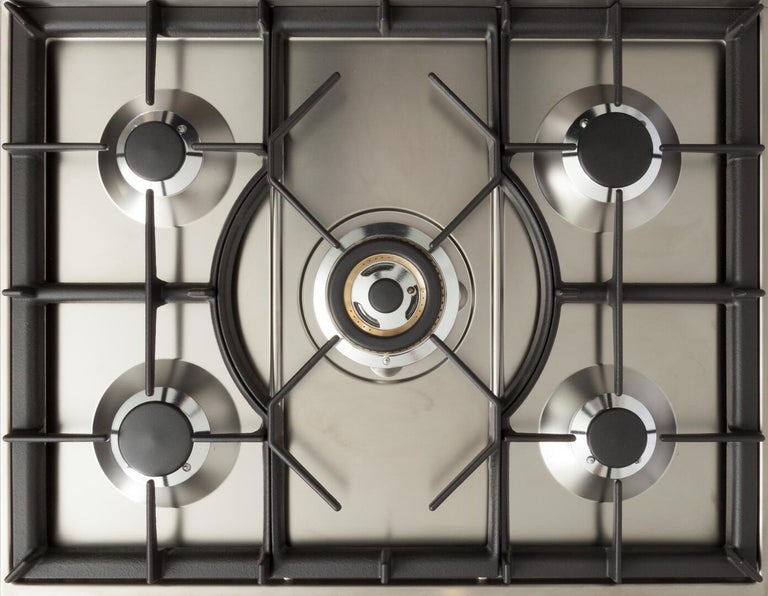 ILVE 30 in. Nostalgie Series Single Oven Natural Gas Burner and Electric Oven Range in White with Chrome Trim, UPN76DMPBXNG