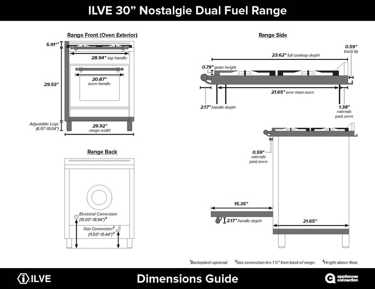 ILVE 30 in. Nostalgie Series Single Oven Natural Gas Burner and Electric Oven Range in White with Chrome Trim, UPN76DMPBXNG