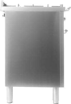 ILVE 48 in. Nostalgie Series Natural Gas Burner and Electric Oven Range in Stainless Steel with Chrome Trim, UPN120FDMPIXNG