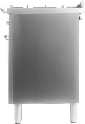 ILVE 48 in. Nostalgie Series Natural Gas Burner and Electric Oven Range in Stainless Steel with Chrome Trim, UPN120FDMPIXNG