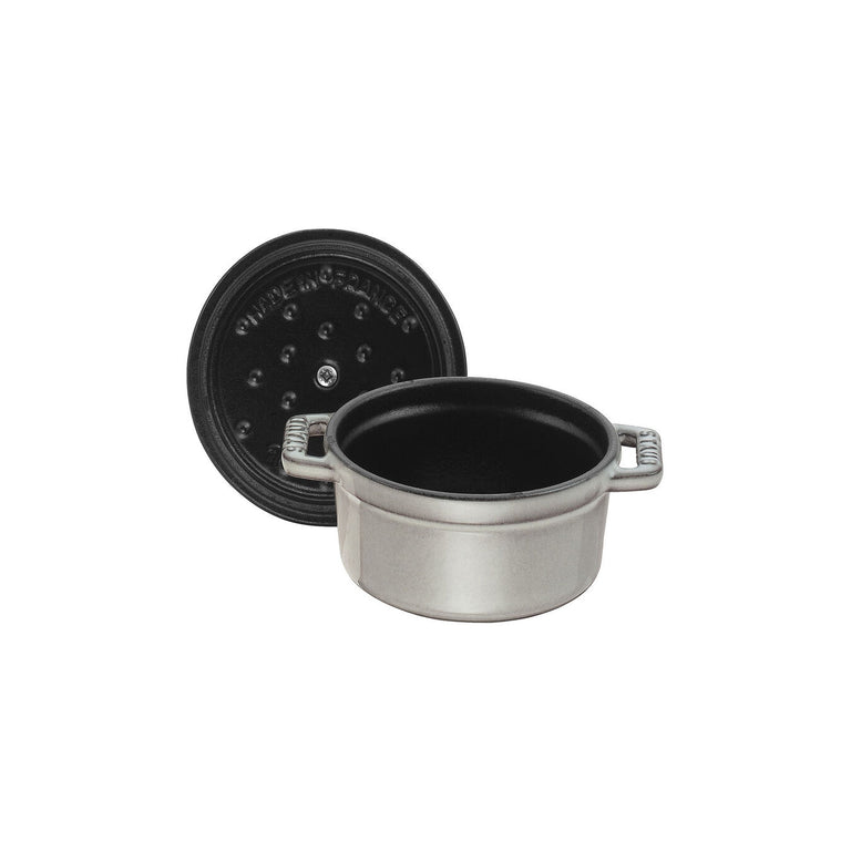 Staub 0.5 Qt. Cast Iron Round Dutch Oven in Graphite Grey