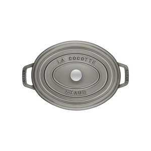 Staub 7 Qt. Cast Iron Oval Dutch Oven in Graphite Grey