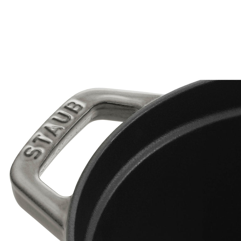 Staub 1 Qt. Cast Iron Oval Dutch Oven in Graphite Grey