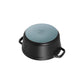 Staub 4 Qt. Cast Iron Round Dutch Oven in Black