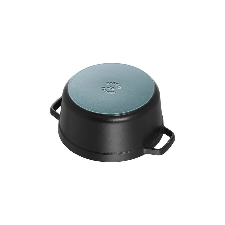 Staub 13.25 Qt. Cast Iron Round Dutch Oven in Black