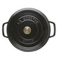 Staub 4 Qt. Cast Iron Round Dutch Oven in Black