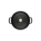 Staub 7 Qt. Cast Iron Round Dutch Oven in Black