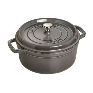 Staub 4 Qt. Cast Iron Round Dutch Oven in Graphite Grey