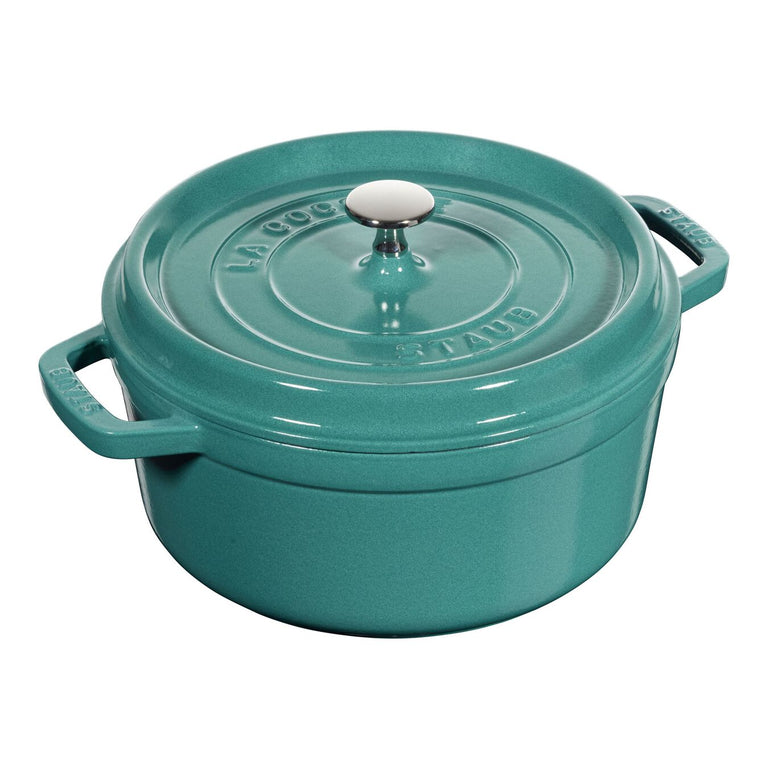 Staub 4 Qt. Cast Iron Round Dutch Oven in Turquoise