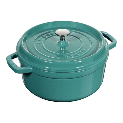 Staub 4 Qt. Cast Iron Round Dutch Oven in Turquoise