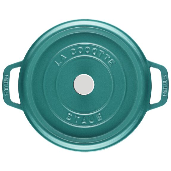 Staub 4 Qt. Cast Iron Round Dutch Oven in Turquoise
