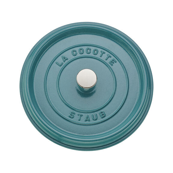 Staub 4 Qt. Cast Iron Round Dutch Oven in Turquoise