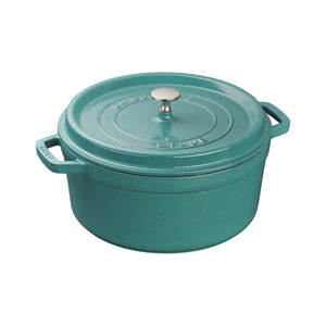 Staub 5.5 Qt. Cast Iron Round Dutch Oven in Turquoise