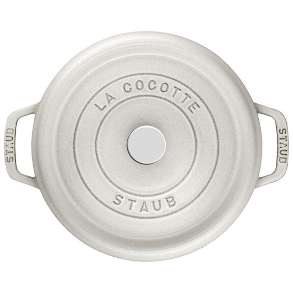 Staub 4 Qt. Cast Iron Round Dutch Oven in White Truffle – Premium Home  Source