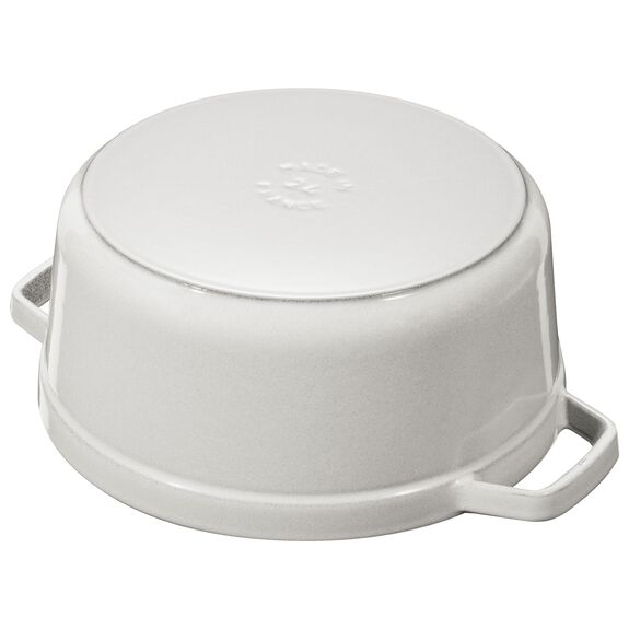 Staub 4 Qt. Cast Iron Round Dutch Oven in White Truffle