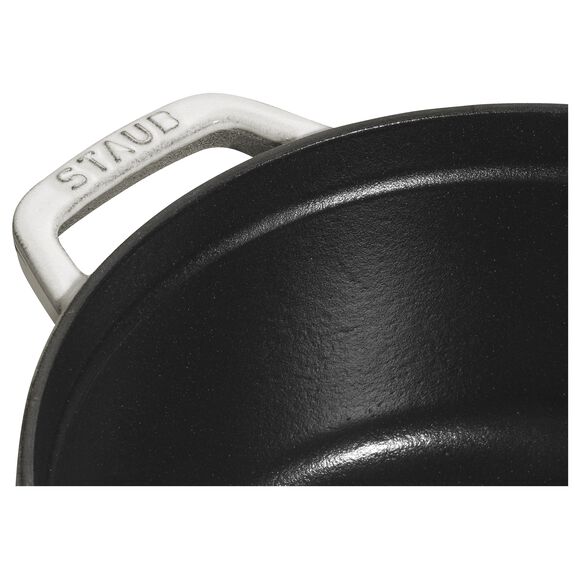 Staub 2.75 Qt. Cast Iron Round Dutch Oven in White Truffle