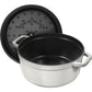 Staub 7 Qt. Cast Iron Round Dutch Oven in White Truffle