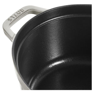 Staub 7 Qt. Cast Iron Oval Dutch Oven in White Truffle
