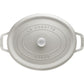 Staub 7 Qt. Cast Iron Oval Dutch Oven in White Truffle