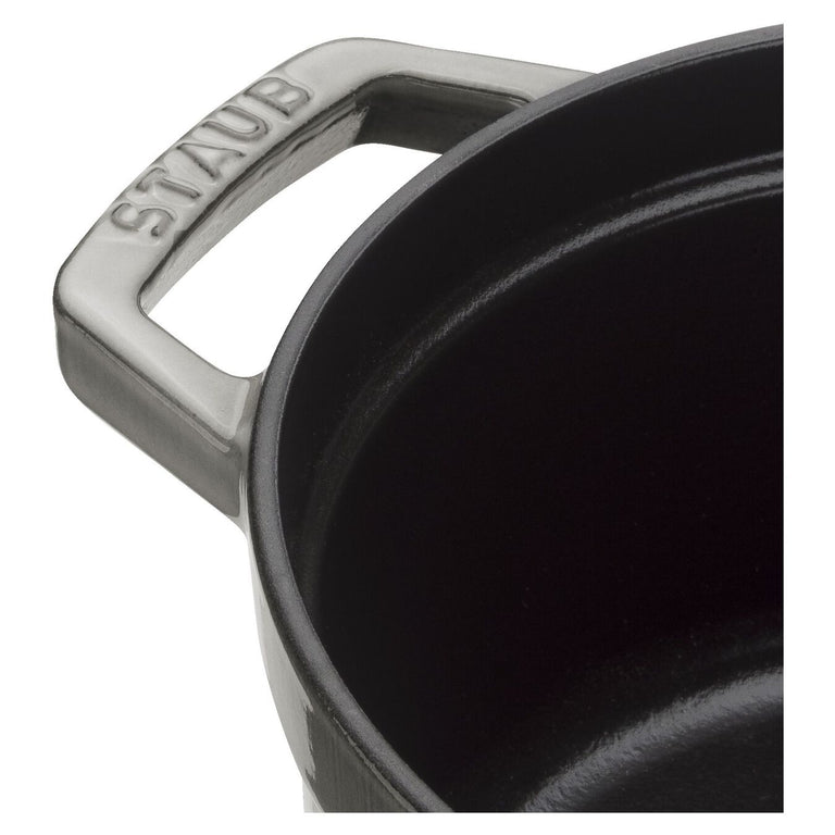 Staub 13.25 Qt. Cast Iron Round Dutch Oven in Graphite Grey