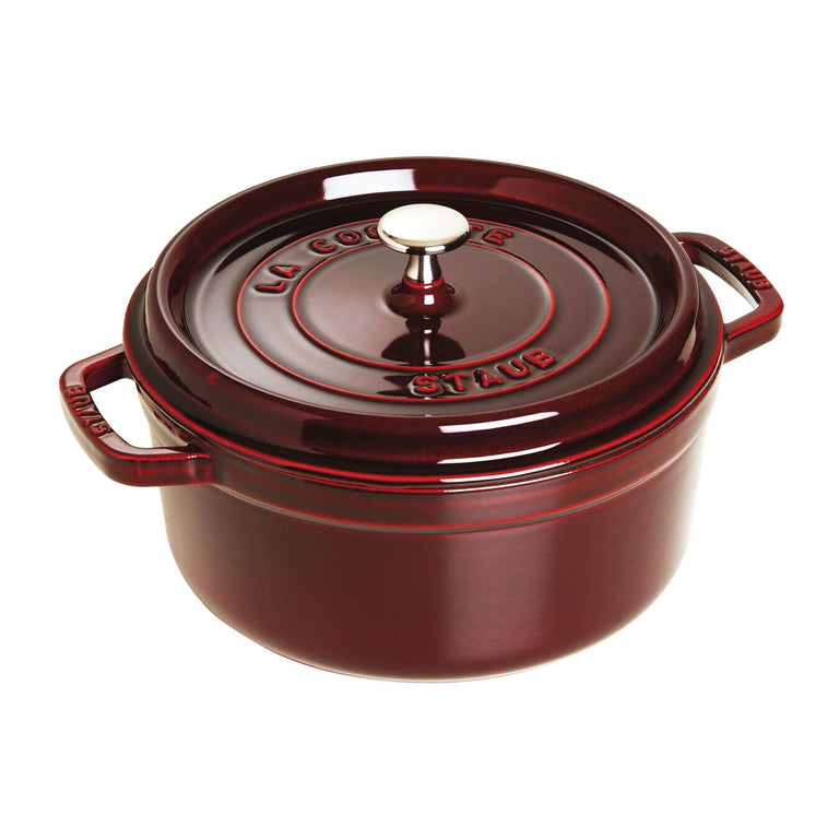 Staub 13.25 Qt. Cast Iron Round Dutch Oven in Grenadine