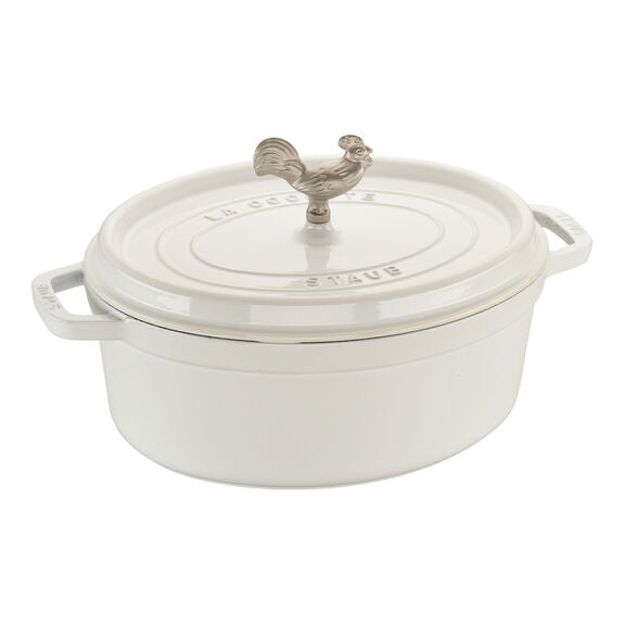 Staub 5.75 Qt. Cast Iron Coq au Vin Dutch Oven in White