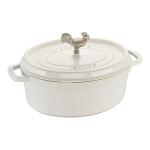 Staub 5.75 Qt. Cast Iron Coq au Vin Dutch Oven in White