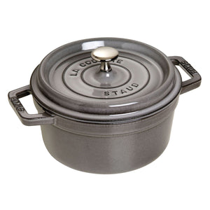 Staub 2.75 Qt. Cast Iron Round Dutch Oven in Graphite Grey