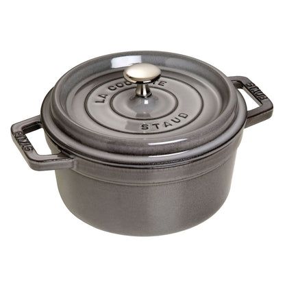 Staub 2.75 Qt. Cast Iron Round Dutch Oven in Graphite Grey