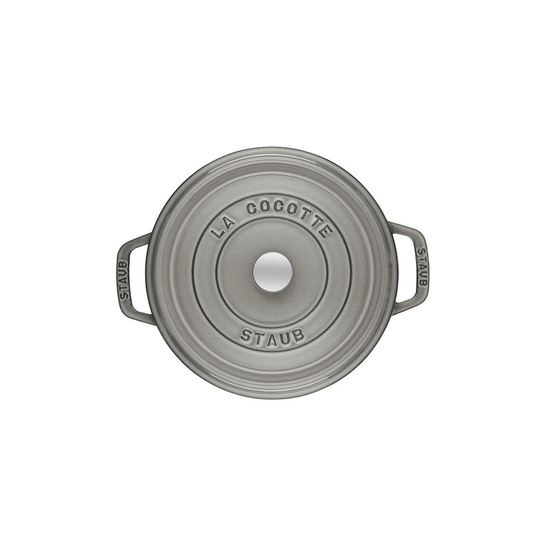 Staub 2.75 Qt. Cast Iron Round Dutch Oven in Graphite Grey